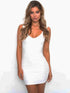 Sleeveless Backless Sexy Bodycon Club Party Dress for Women V Neck Mini Casual Summer Style